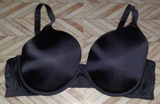 Women's Ambrielle Lined Underwire Plunge Bra Size 44DD Black Full Figure