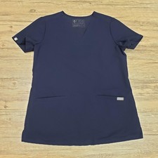 FIGS Scrub Top Womens XS Navy Blue Technical Collection V Neck Medical