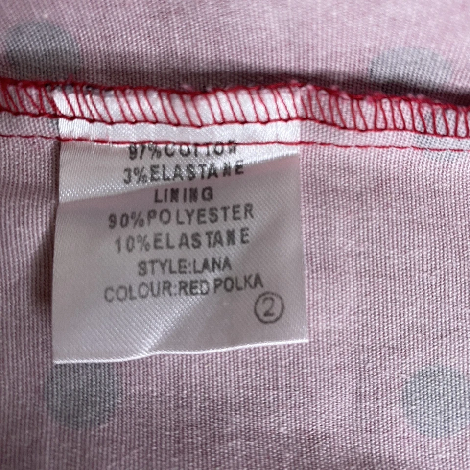 Lindy Bop Dress Women 20 Lana Red Black Polka Dot Fit & Flare Midi Pockets Retro - image 3 of 4