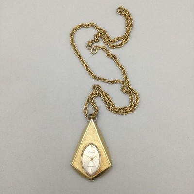 Vintage Lucerne Pendant Necklace Watch Womens 36mm Gold Tone  display picture 2