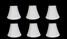 Urbanest Chandelier Lamp Shades, Set of 6, Soft Bell 3"x 6"x 5" White, Clip On
