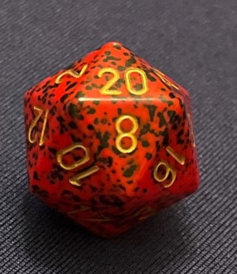 CHX LE337 OOP Chessex D20 Speckled Golden Strawberry Rpg Ad&d Dice 101025@