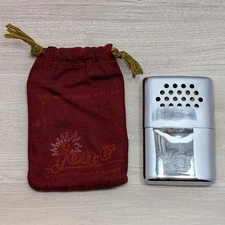 Vintage JON-E Hand Warmer With Original Bag Giant Size Stainless Steel Aladdin