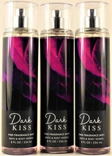 QTY 3 - Bath & Body Works DARK KISS Fine Fragrance Body Mist Spray 8Oz