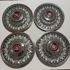 Set 4 Cadillac 14 Locking Wire Wheel Cover Oem 1986 1987 1988 Sedan Deville .