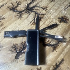 MAD MAN Grooming Keychain BLACK Clippers/Scissors/Pusher/File Stainless Steel
