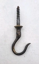 Antique Small Ceiling Hanging Hook Vintage Cast Brass Bird Cage Plant Hardware 
