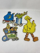 Vtg Sesame Street Muppets BIG BIRD Bert Ernie OSCAR Wall hanging 1970s