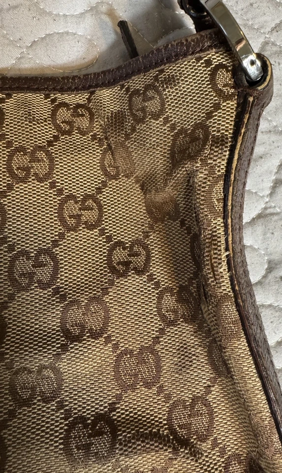 GUCCI GG Canvas Shoulder/Crossbody Beige/Brown Leather Silver Hardware W/ COA - Image 4 of 4