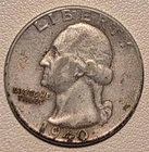 *HIGH GRADE* 1940-P Washington 90% Silver Quarter Philadelphia *ALBUM TONING*