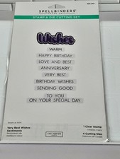 NEW Spellbinders SDS203 Very Best Wishes Stamp Die Set 4 Dies 1 Stamp