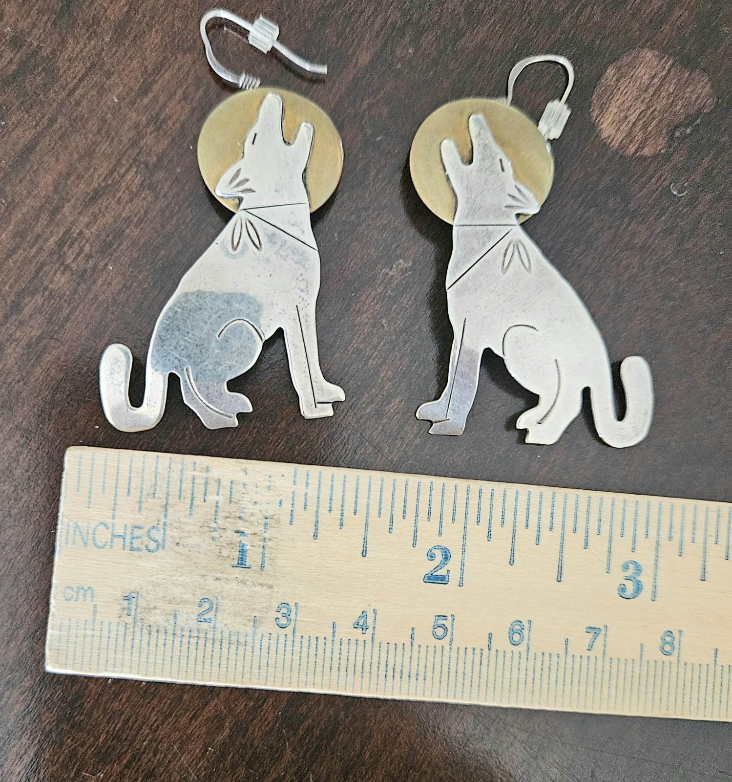 Signed Ben Chavez Native Sterling Silver Howling … - image 2