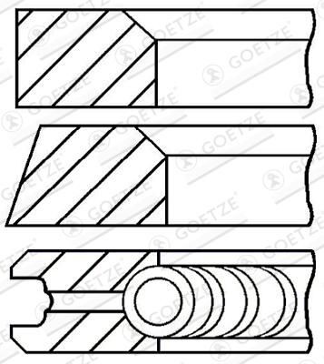 NEU - Goetze Engine 08-295400-00 Kolbenringsatz Passend FüR Nissan-image