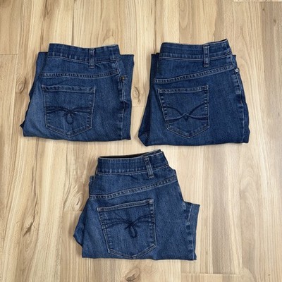 3 PAIR Christopher & Banks Capri Jeans Women's 4 Blue Medium Wash Denim Stretch