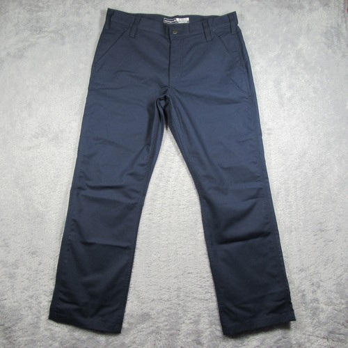 Carhartt Pants Mens 34x30 Navy Blue Rugged Flex Relaxed Fit Work BN3109-M New