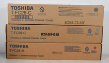 Lot Of 3 Genuine Toshiba T-FC28-C T-FC28-M Cyan Magenta Toner Cartridges