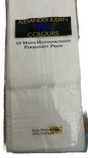 Alexander Julian Colours Cotton White Handkerchiefs 13 New Old Stock Vintage