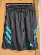 Adidas Boys Black and Green AEROREADY Athletic Shorts Size M 10/12 NWT