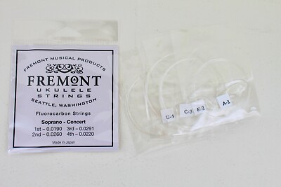 Fremont Brand Clear Fluorocarbon Ukulele Strings Set Soprano Concert