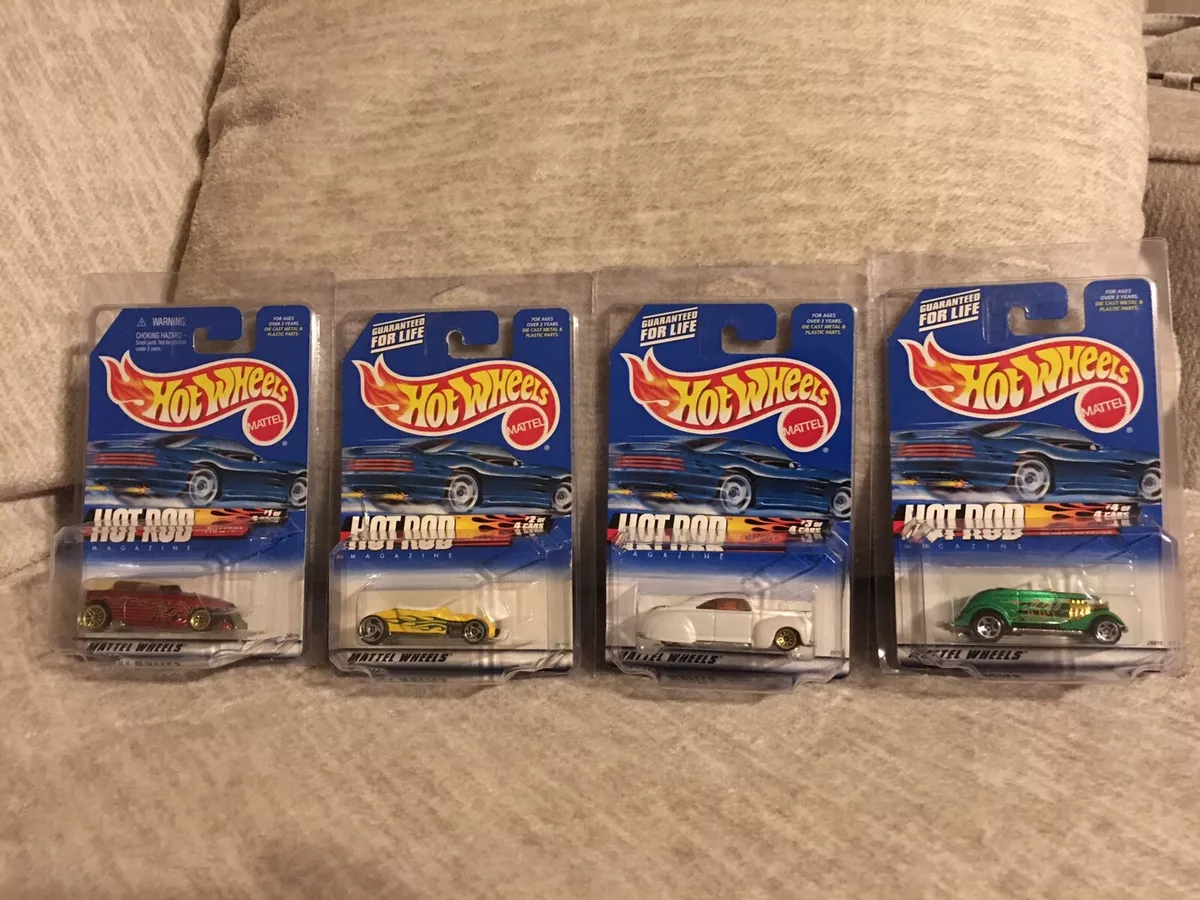 2000 Hot Wheels Hot Rod Magazine, Full Set of 4 Cars Factory