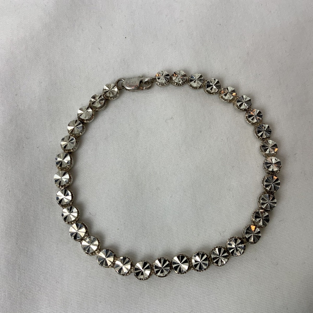 LORO　Ppierce04　silver925 VTG OroAmerica Sterling Silver Diamond Cut Circle Link