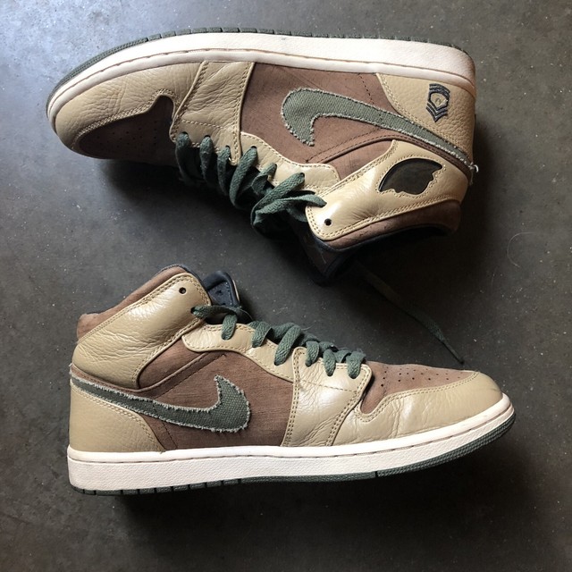 Men's Nike Air Jordan 1 One Retro Mid Armed Forces MDM Brown Sz 10.5 325514-231 | eBay