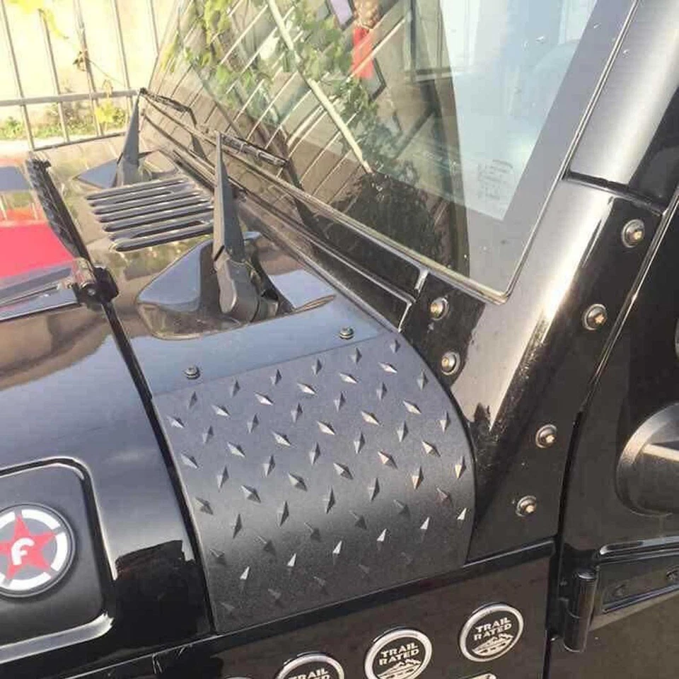 Cubierta de cubierta lateral blindada de carrocería negra para Jeep Wrangler 2007-2018 JK y Unlimited Foto 2 de 4