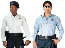 Police & Security Uniform Shirt Light Blue or White Long Sleeve Work Shirts S-2X