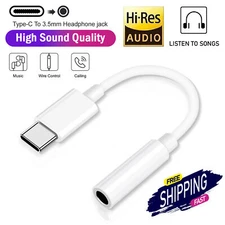 For iPhone 16 Pro Max Plus USB-C to 3.5mm Aux Jack Adapter Earphone Cable Cord