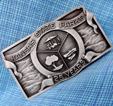 Kansas State Parks 25th Anniversary Belt Buckle 1983 SN  89 Vintage   .MMR750