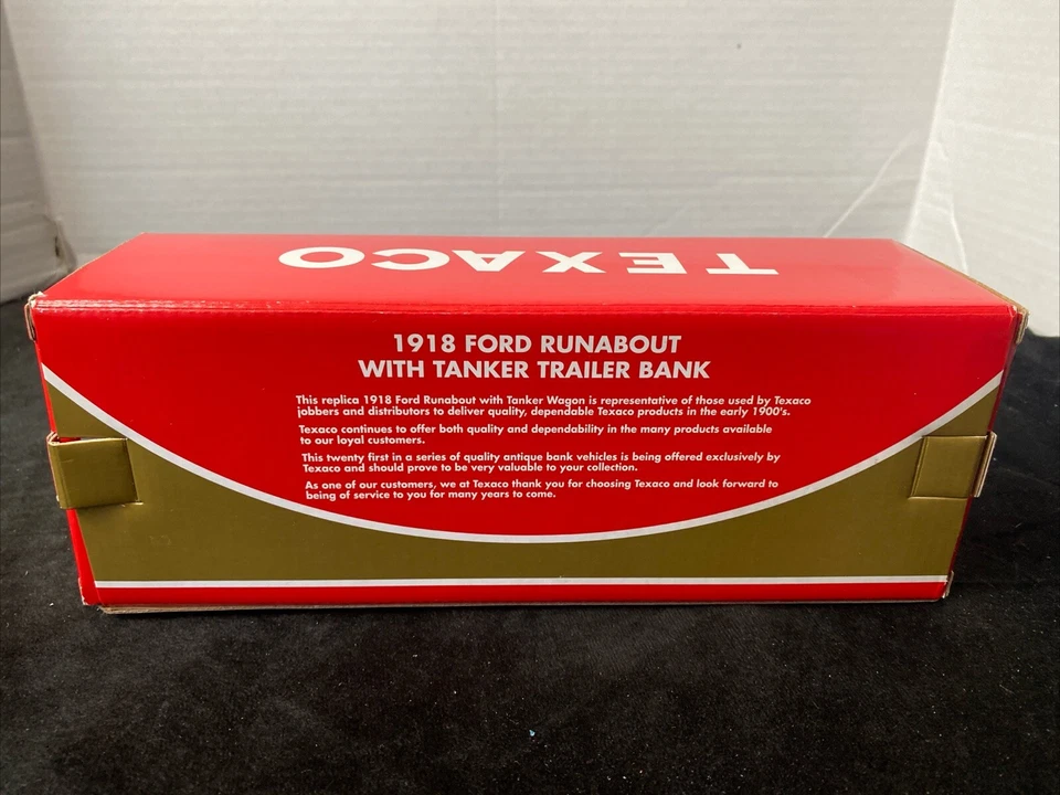 ERTL TEXACO 1918 Ford Runabout w/ Tanker Trailer #21 Diecast Bank 1:25 NIB 21461 - Image 3 of 4