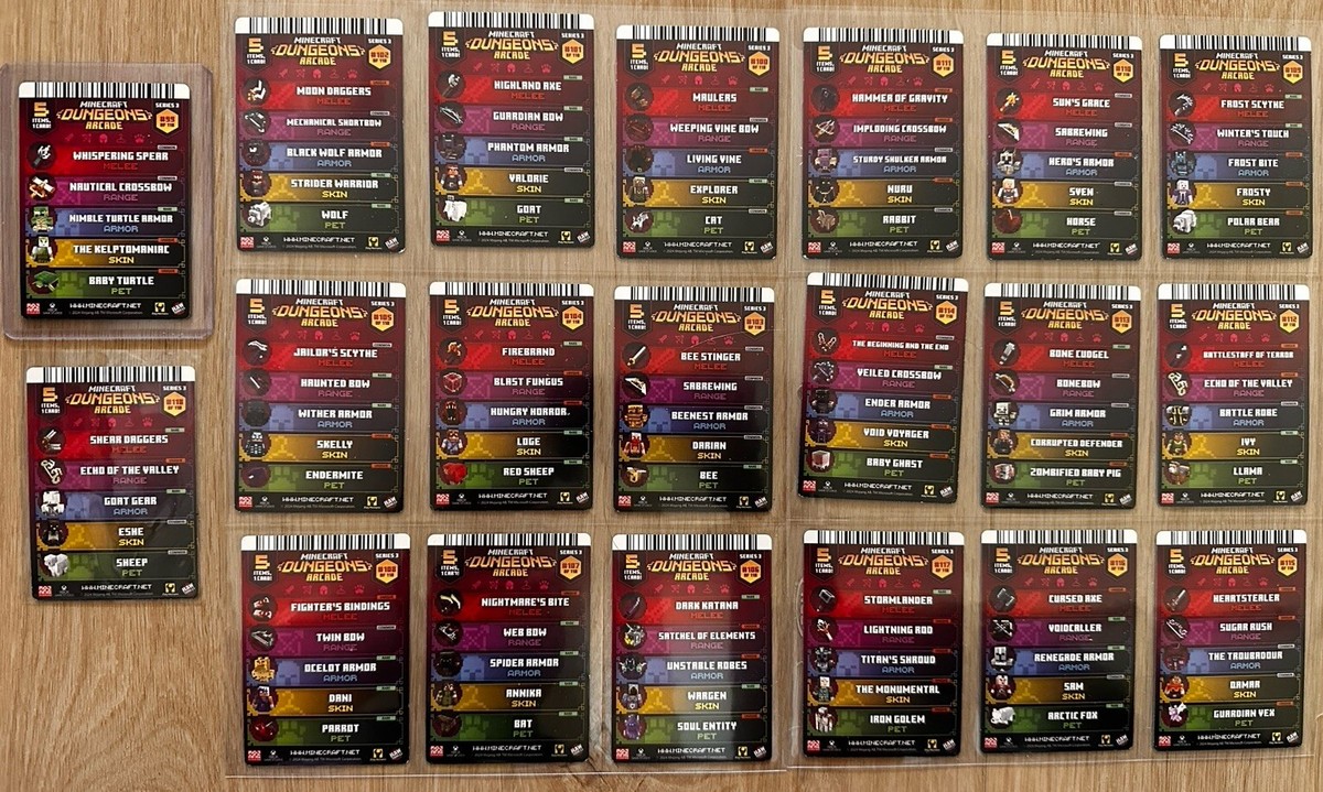 ①ドラゴンクエストIII②パタポン1+2 ③Minecraft Dungeons COMPLETE SET Minecraft Dungeons Series 3 Arcade Cards (#1 - #118