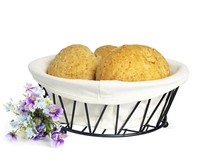Brotkorb Aus Metall Mit Stofftasche BröTchenkorb GebäCkschale Schale Obstkorb