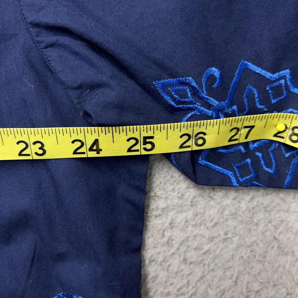 Sean John Shirt Mens M Blue Paisley Button Up Embroidered Casual Streetwear Foto 3 de 4