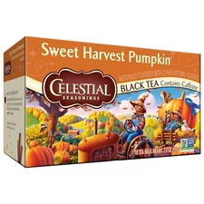 Celestial Seasonings SWEET HARVEST PUMPKIN Black Tea Caffeine 18-Tea Bag BB 7/25