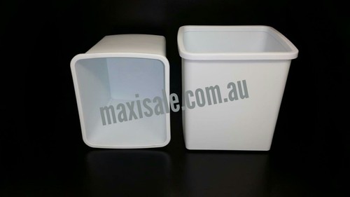 Cubo de residuos Hideway 2 x 15 L, tirón de mango de montaje base, blanco KCF215SCH - Imagen 4 de 5