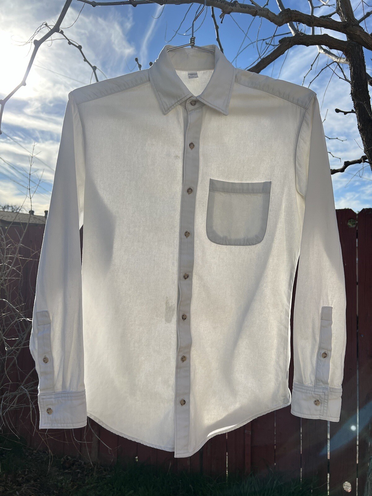 American Apparel Denim Button Down Long Sleeve Oversized Shirt