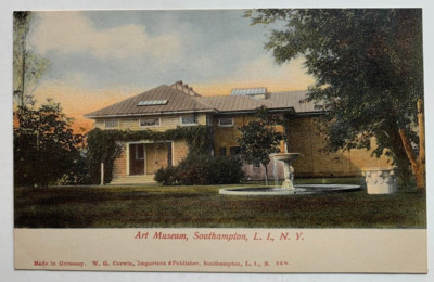 ca 1900s NY Postcard Long Island Southampton Art Museum building (WG Corwin)