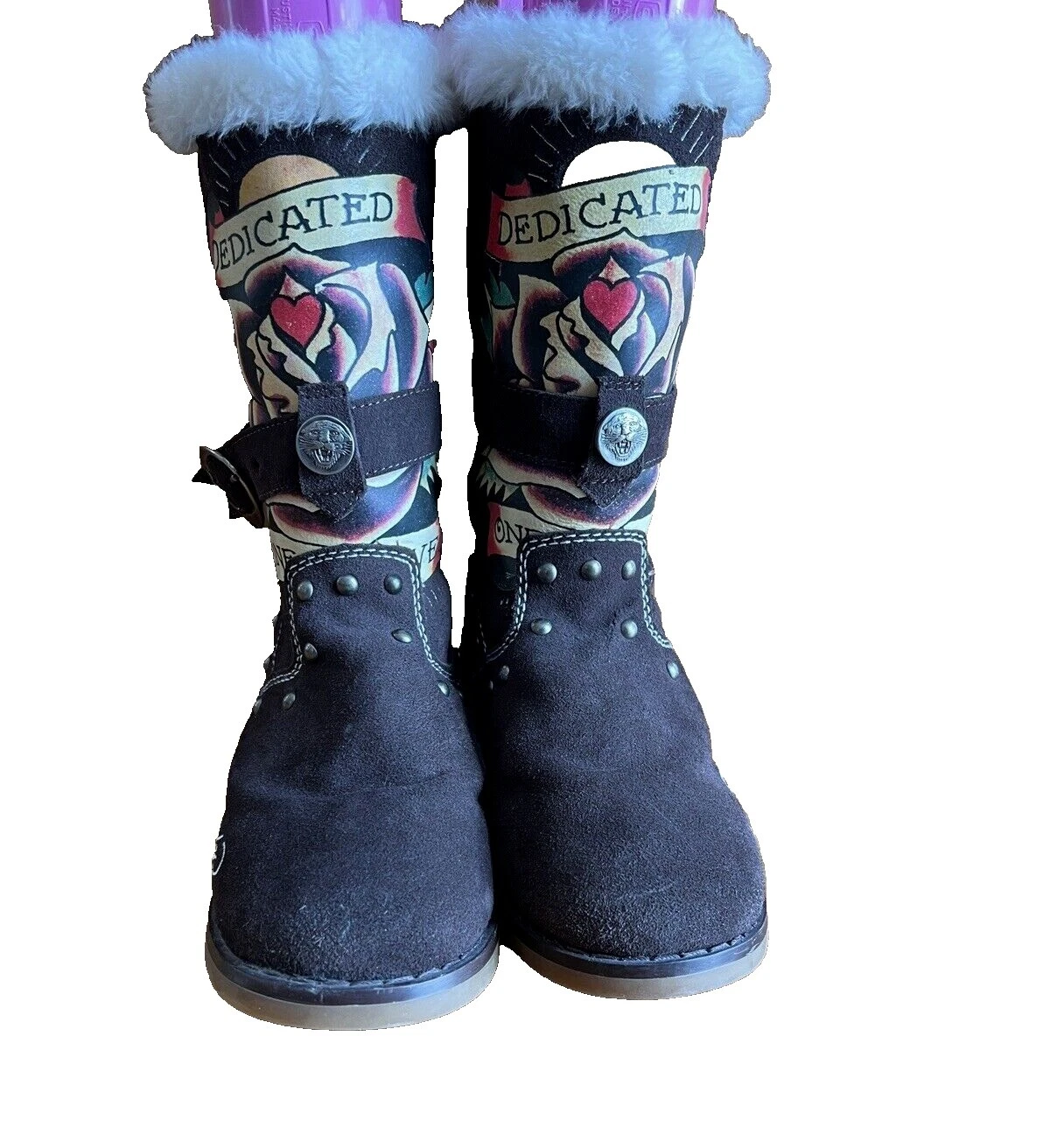 Botas de cuero para mujer Ed Hardy