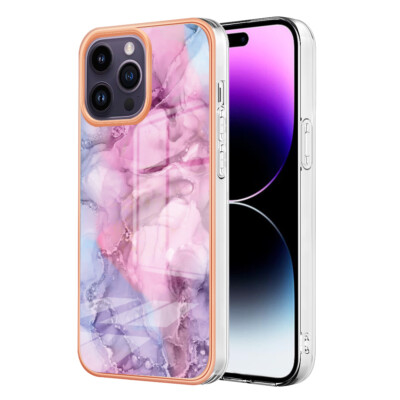 Fashion Women Girls Plating Marble IMD Case For Various Phone ShockProof Cover