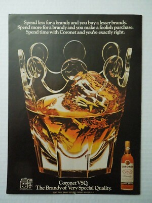 1972 CORONET VSQ BRANDY Magazine Ad - Brandy of Very Special Quality