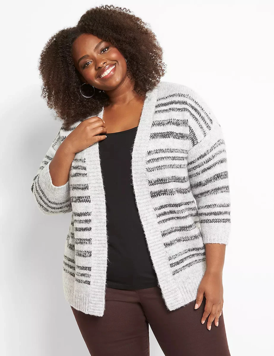 Striped clearance open cardigan