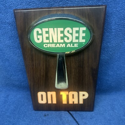 GENESEE Beer ライトサインBAR ビールサイン pabst VINTAGE GENESEE CREAM ALE ON TAP BEER LIGHT UP SIGN | eBay