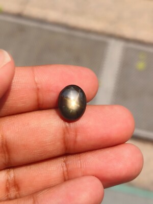 7.68 Cts A GORGEOUS BLACK STAR SAPPHIRE OF EXCELLENT 6 RAYS STAR  