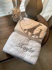 Pottery Barn Kids Lawson Safari Baby Quilt Mono  Kaylee  NWT