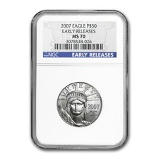 2007 1/2 oz American Platinum Eagle MS-70 NGC (Early Releases) 1946.72 per troy oz