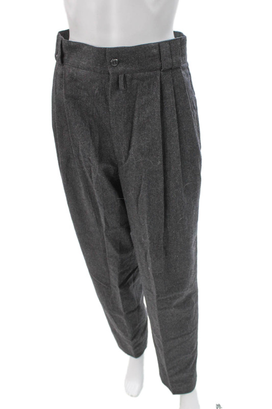 Gianni Versace Mens Dress Pants Gray Wool Button Size 44