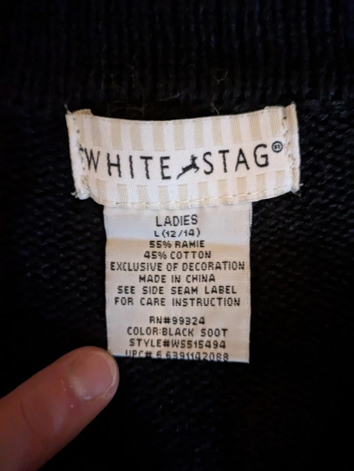 Chaleco Suéter Ciervo Blanco Mujer Calabaza Vid Cuentas Grandes Lentejuelas Adornado Cremallera Foto 2 de 4