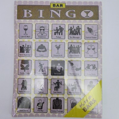 Bar Bingo SEALED 12 Cards Drinking Game Party Novelty Gift Knock Knock