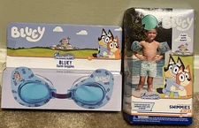 Bluey Swim Set SwimWays Goggles & Swimmies Floaties 3+ Summer Pool New Sealed
